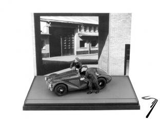 Ferrari 125 S + 2 m�caniciens noir et blanc S + 2 m�caniciens noir et blanc 1/43