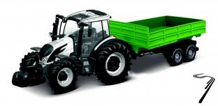 Valtra . Tracteur avec remorque -  friction 1/43