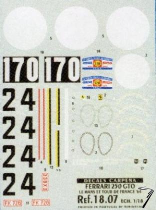 Ferrari 250 GTO 24H Le Mans & 170TDF  1/18