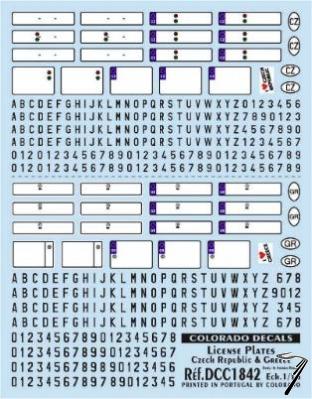 Divers . Plaques immatriculations Gr�ce et Tchequie 1/18