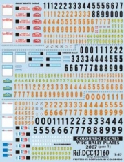 Divers numéro et plaques de rallye 1/43