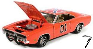 Dodge Charger G�n�ral LEE Sh�rif fais-moi peur G�n�ral LEE Sh�rif fais-moi peur 1/18