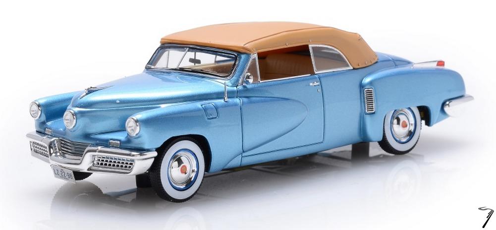 Tucker . Torpedo cabriolet ferm 2 portes Bleu 1/43