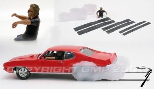 Divers Pack de surmenage avec figurine de chauffeur, d�rapages et fum�e de pneu Pack de surmenage avec figurine de chauffeur, d�rapages et fum�e de pneu 1/18