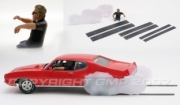 Divers Burnout Pack with driver figure, skids, and tire smoke Burnout Pack with driver figure, skids, and tire smoke 1/18