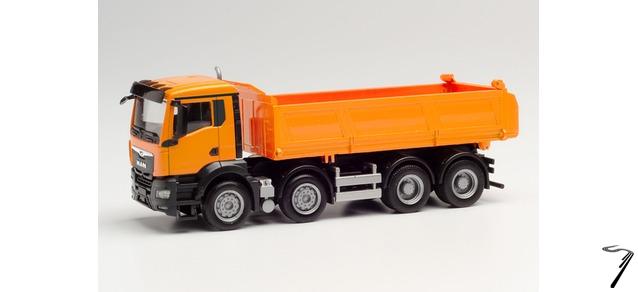 Man . TGS NN tipper truck, municipal orange 1/87