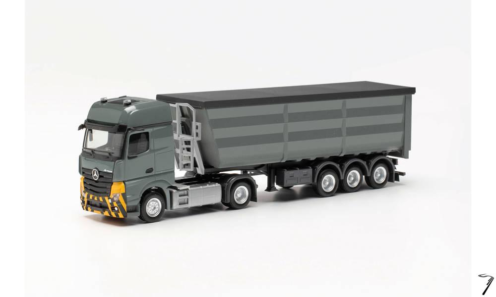 Mercedes . Camion-Benne Gris / Jaune 1/87