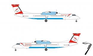 Bombardier . Q400 Austrian Airlines  �Pfiat Di, Dash!� � OE-LGI �Eisenstadt� - 16.7 * 16.7 cm 1/200