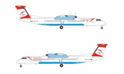 Bombardier . Q400 Austrian Airlines  �Pfiat Di, Dash!� � OE-LGI �Eisenstadt� - 16.7 * 16.7 cm 1/200