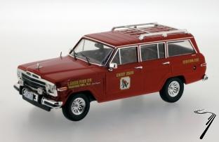 Jeep . Lakes fire rouge - Boite casse modle intact 1/43
