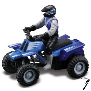 Divers ATV'S rtrofiction et pilote articul (dcoration variable) - Longueur 7,5 cm  1/18
