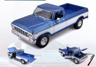 Ford . Pick-Up Bleu et Blanc 1/20