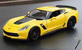 Chevrolet Corvette Jaune Jaune 1/24