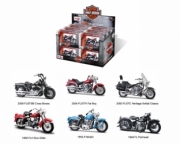 Harley Davidson Pack 12 pi&egrave;ces 6 mod&egrave;les diff&eacute;rents  1/18