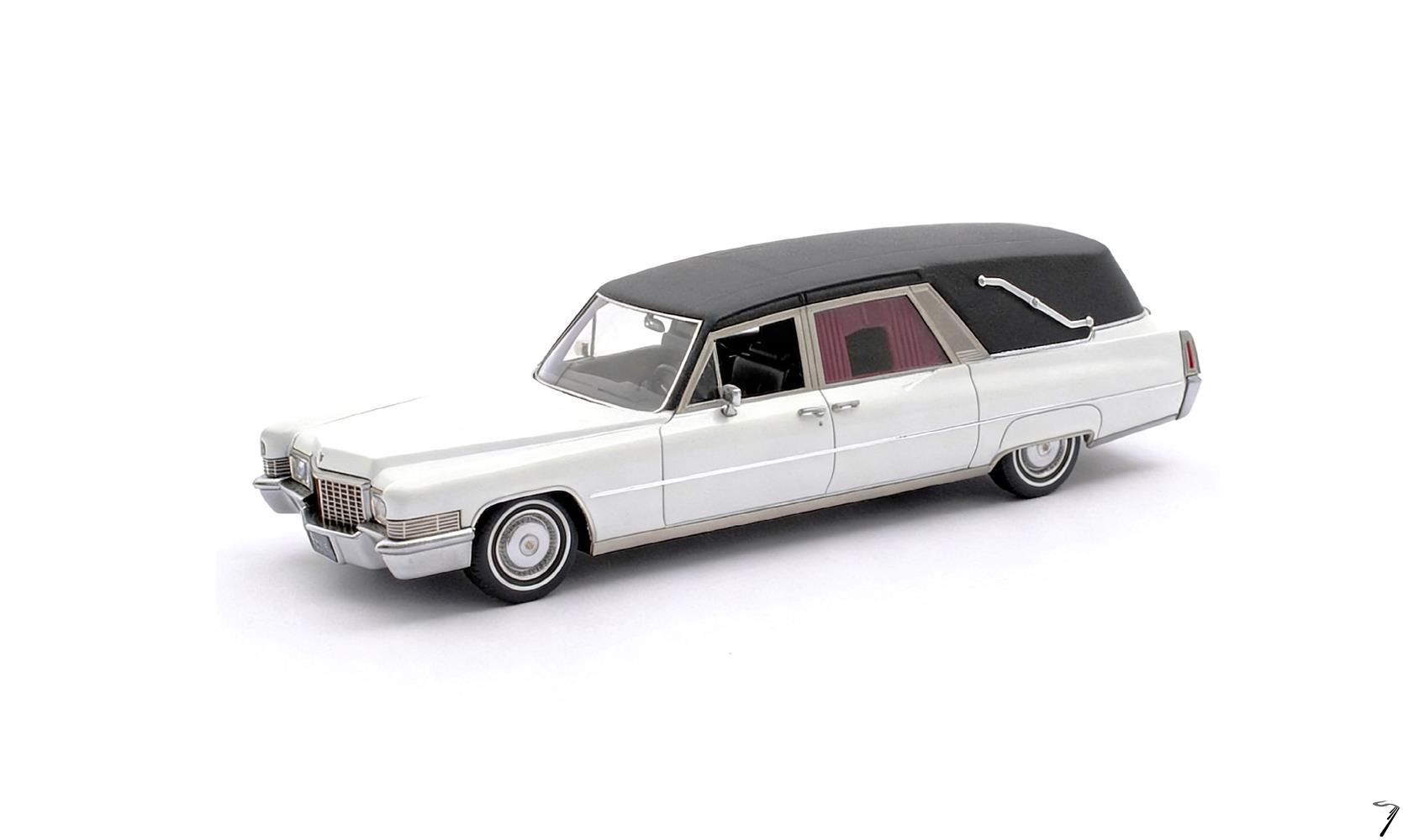 Cadillac . Fun�raire Blanc 1/43