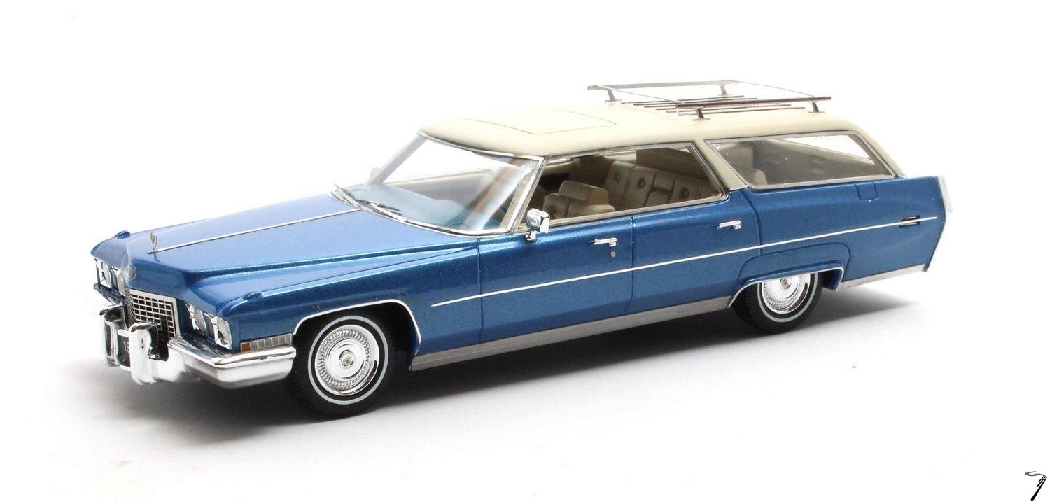 Cadillac . Wagon Bleu 1/43
