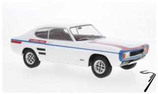 Ford . MK I GT Blanche avec lisers 1/18