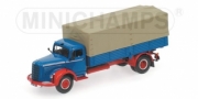 Mercedes . Benz L 315 Pritsche bleu/rouge 1/43