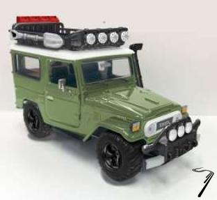 Toyota . 40 vert avec galerie et outils 1/24