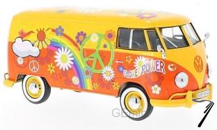 Volkswagen . jaune/orange Hippie 1/24