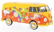 Volkswagen . jaune/orange Hippie 1/24