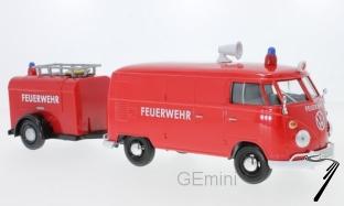 Volkswagen . Pompier avec remorque 1/24