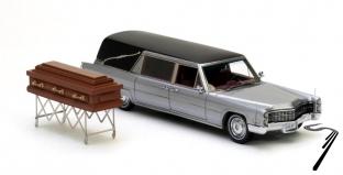 Cadillac . S&S hearse silver/black 1/43