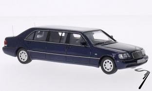 Mercedes . W140 Stretch Limousine bleu mtallis 1/43