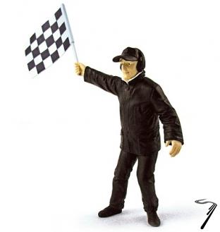 Divers Directeur de course avec drapeau  1/18