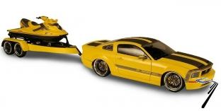Ford Coffret Mustang Parotech Cesam Jaune + jet ski Coffret Mustang Parotech Cesam Jaune + jet ski 1/18