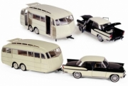 Simca . Ivoire de Chine-noir diamant a/caravane H&eacute;non 1/18