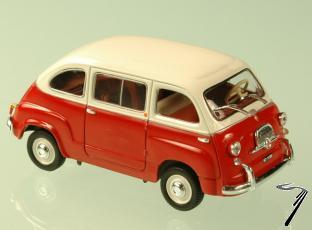 Fiat . Multipla Red & White 1/43