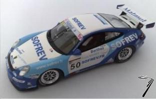 Porsche 997 Carrera Cup VIP #50 Fabien Barthez team Sofrev-ASP  1/43