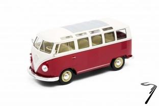 Volkswagen . Samba rouge/blanche 1/24