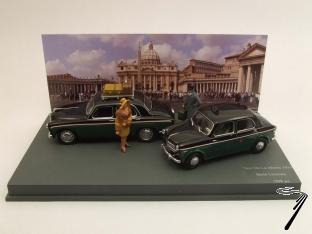 Alfa Romeo . with Fiat 1100 TV and 3 figures - Taaxi Piazza San Pietro 1/43