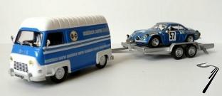 Alpine A110 Coupe des Alpes + Estafette assistance + remorque  1/43