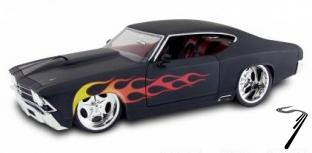 Chevy Chevelle Noir et jaune couleurs variables  1/18