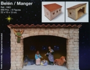 Divers . Cr&egrave;che - 22 x 13 x 15 cm - 600 pi&egrave;ces - 6 Figurines autre