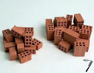 Divers . 1/2 brique : 15 pi�ces 20 x 10 x 15 mm - 12 pi�ces 10 x 10 x 15 mm 1/10