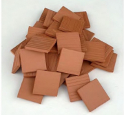 Divers . Tuile plate rouge 24 x 24 x 3 mm - 100 pi&egrave;ces 1/10