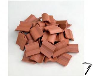 Divers . Tuile romaine rouge 28 x 26 x 9 mm - 100 pi�ces 1/10