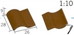 Divers . Tuile romaine rouge 28 x 26 x 9 mm - 25 pi�ces 1/10