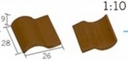 Divers . Tuile romaine rouge 28 x 26 x 9 mm - 25 pi&egrave;ces 1/10