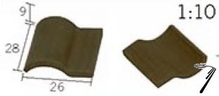 Divers . Tuile romaine noire 28 x 26 x 9 mm - 25 pi�ces 1/10