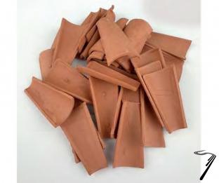 Divers . Tuile arabe rouge 50 x 25 x 9 mm - 100 pi�ces 1/10