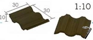 Divers . Tuile imbriqu�e noire 30 x 30 x 10 mm - 25 pi�ces 1/10