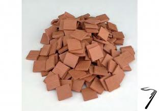 Divers . Brique rouge 15 x 15 x 2 mm - 150 pi�ces 1/20