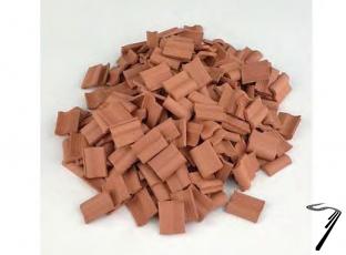 Divers . Tuile Romaine rouge 15 x 11 x 4 mm - 150 pi�ces 1/20