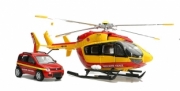 Fiat . Coffret S&eacute;curit&eacute; civile : Eurocopter EC145 + Fiat Panda 4 x 4 1/43