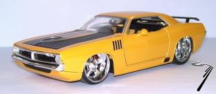 Plymouth Cuda jaune (sans bo�te)  1/24
